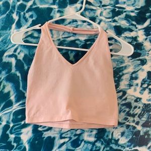 Forever 21 pink cropped halter top